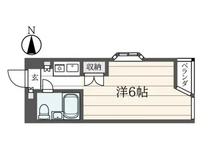 サンピア平塚(1K/6階)の間取り写真