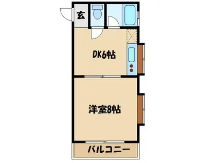 アクティブ多摩(1DK/2階)の間取り写真