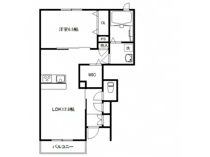 アミコート(1LDK/1階)の間取り写真