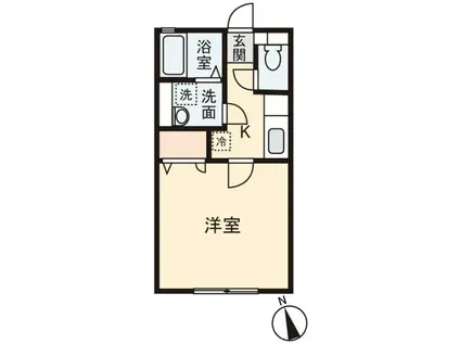 イーストコート(1K/2階)の間取り写真