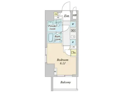 プラウドフラット神楽坂II(1K/7階)の間取り写真