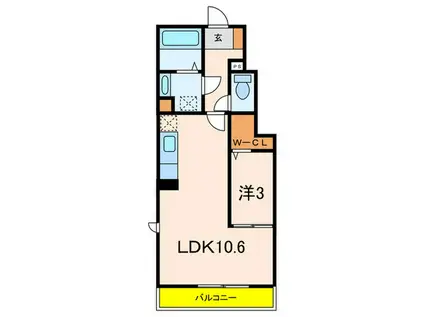 アクシアサニーコート(1LDK/1階)の間取り写真