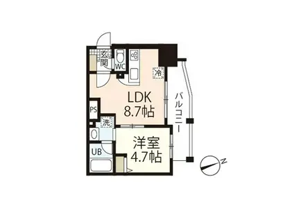 リノリノアパートメント土橋(1LDK/5階)の間取り写真