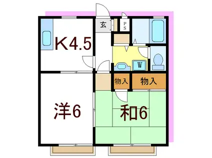 クレスト松江(2DK/2階)の間取り写真