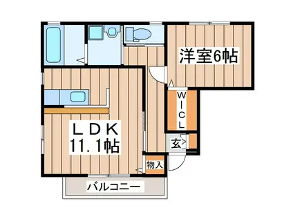 フルール・ドゥ・スリジェ(1LDK/1階)の間取り写真