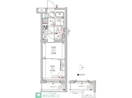 クレイシアIDZ大泉学園(2K/2階)の間取り写真