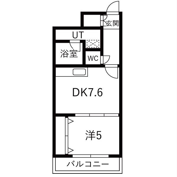 オアシスII(1DK/3階)の間取り写真