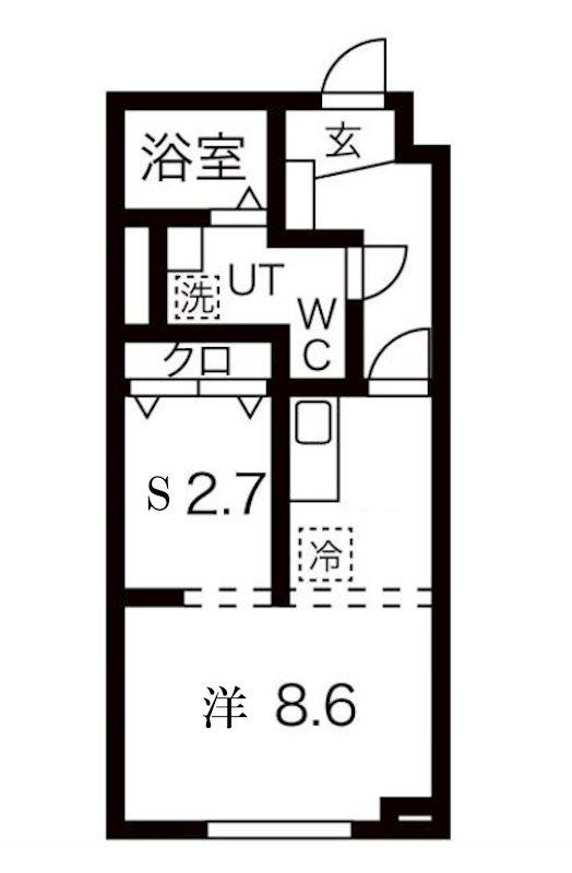 フォレスト柏木(ワンルーム/1階)の間取り写真