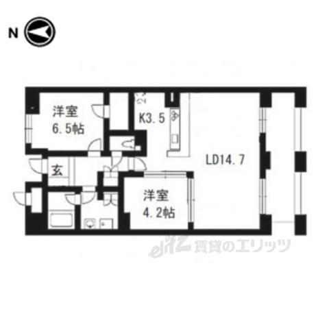 パインフィールド洛東(2LDK/6階)の間取り写真