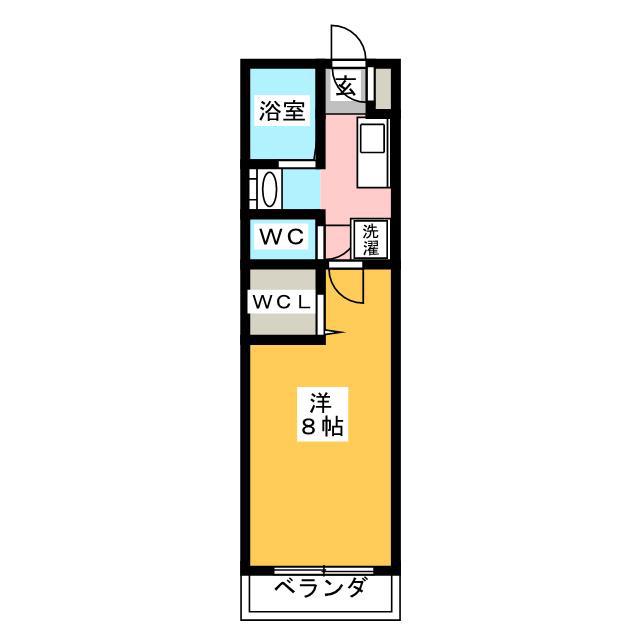 PALASE HAYASI(1K/2階)の間取り写真