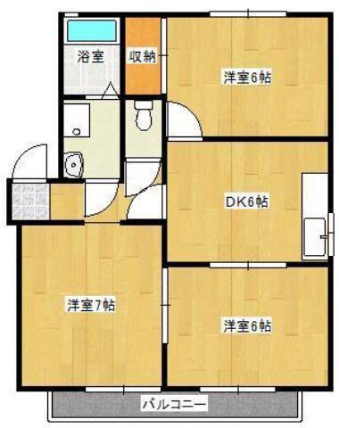 たんぽぽI(3DK/1階)の間取り写真