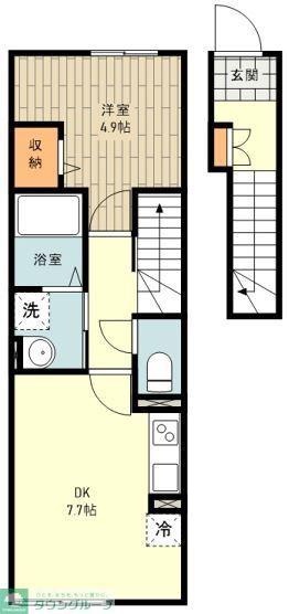 ジュリーハイム(1DK/2階)の間取り写真
