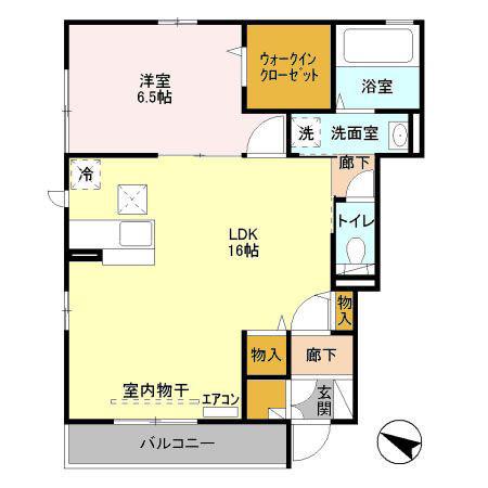ステラB(1LDK/1階)の間取り写真