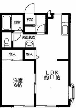 エクレール岸根(1LDK/1階)の間取り写真