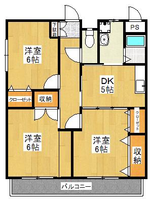 ライムヒルズ(3DK/2階)の間取り写真