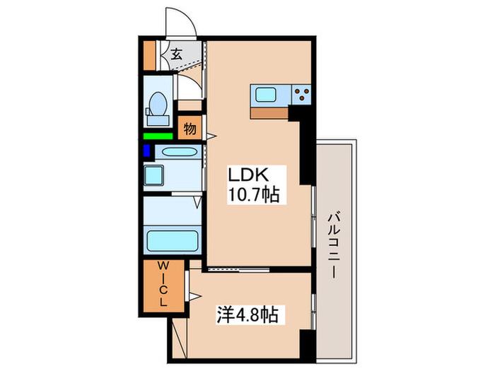 グラッサム大和(1LDK/1階)の間取り写真