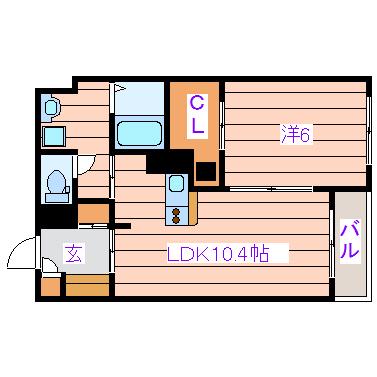セレブリゾート旭ヶ丘(1LDK/1階)の間取り写真