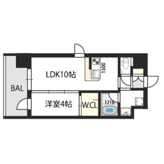 グランドゥーエ永和駅前(1LDK/3階)の間取り写真