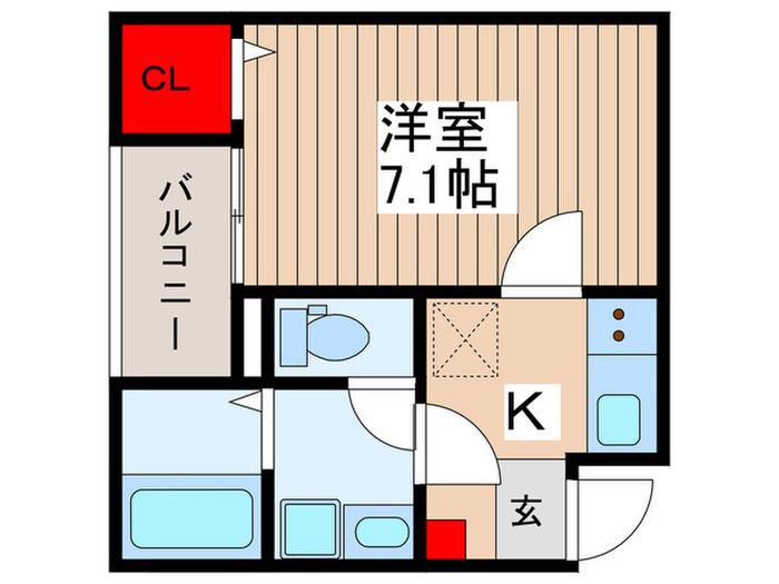 ジーメゾン見沼新提(1K/3階)の間取り写真