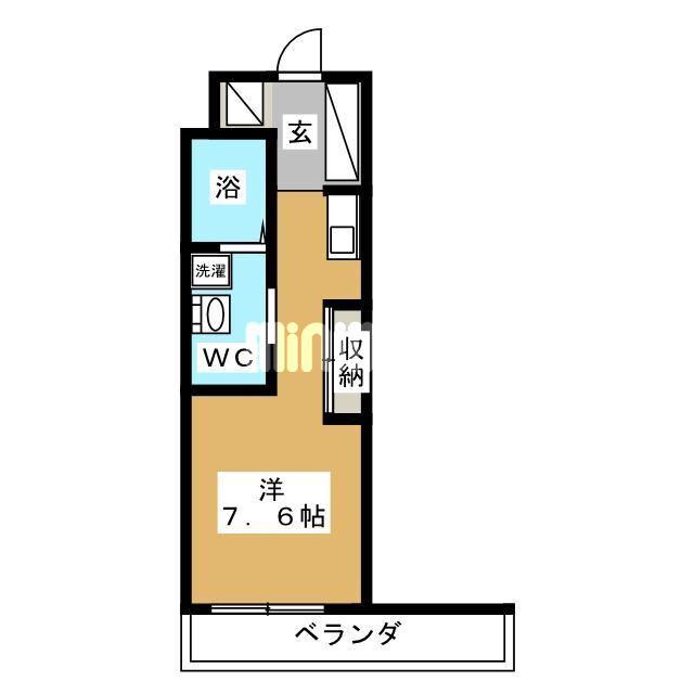 アークK B棟(ワンルーム/2階)の間取り写真