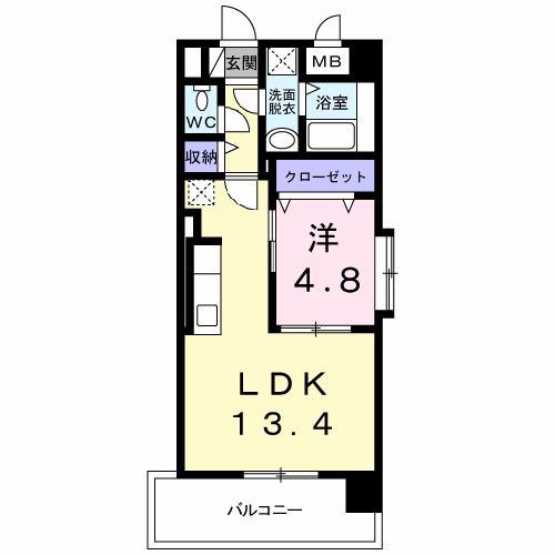 OSANPO上津(1LDK/2階)の間取り写真