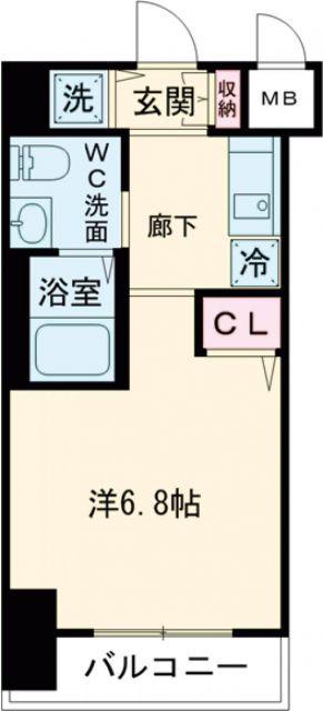 ファーストフィオーレ神戸元町(1K/9階)の間取り写真