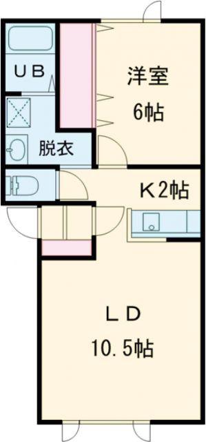 カサブランカ(1LDK/1階)の間取り写真