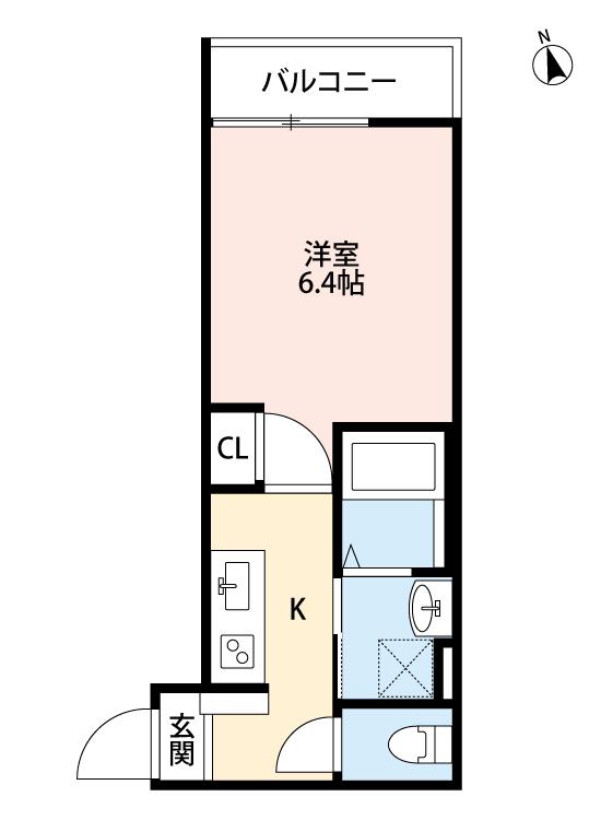 PRIMA平和台(1K/2階)の間取り写真