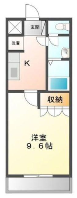 グランシャリオ湘南(1K/2階)の間取り写真