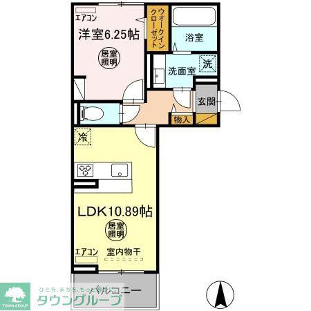 ラヴィクレエ袖ヶ浦 II(1LDK/3階)の間取り写真