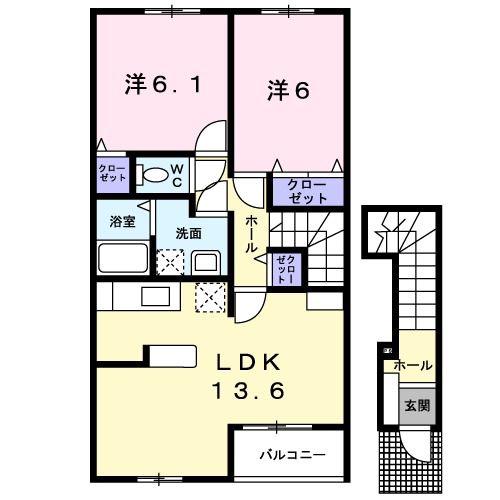FAIN(2LDK/2階)の間取り写真