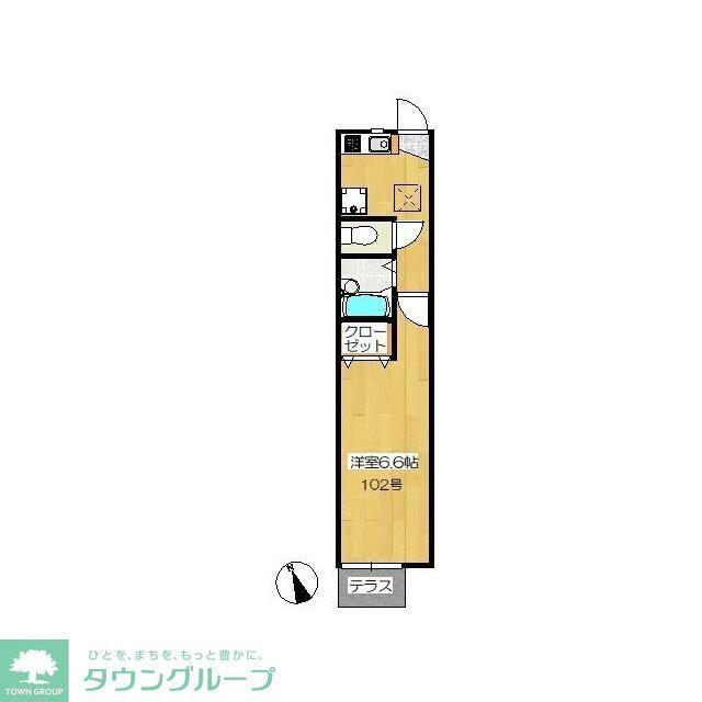 PATIO HIGASHINAGASAKI(1K/1階)の間取り写真