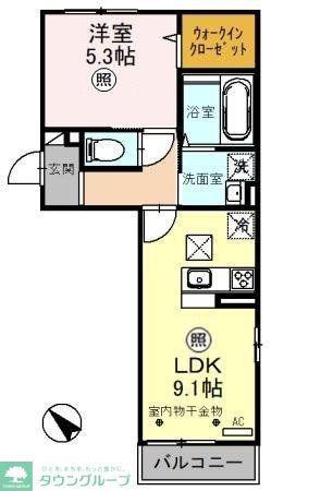 アトレ D(1LDK/1階)の間取り写真