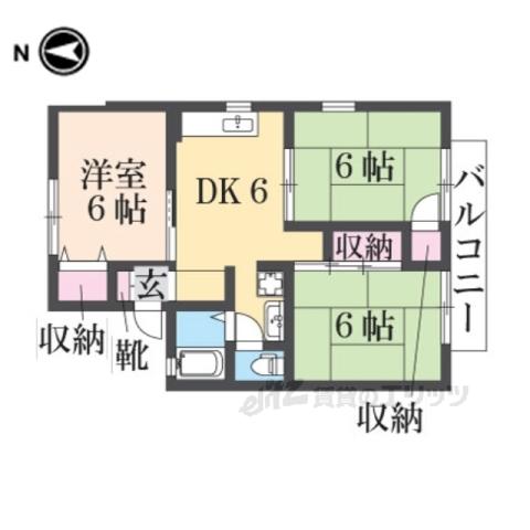 サンモールパートⅠ(3DK/2階)の間取り写真