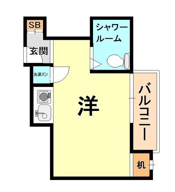 ジョイライフ六甲(ワンルーム/1階)の間取り写真