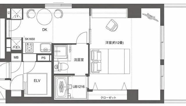 セリーヌ元麻布(1DK/4階)の間取り写真