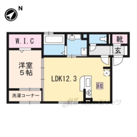 BONHEUR草津(1LDK/1階)の間取り写真