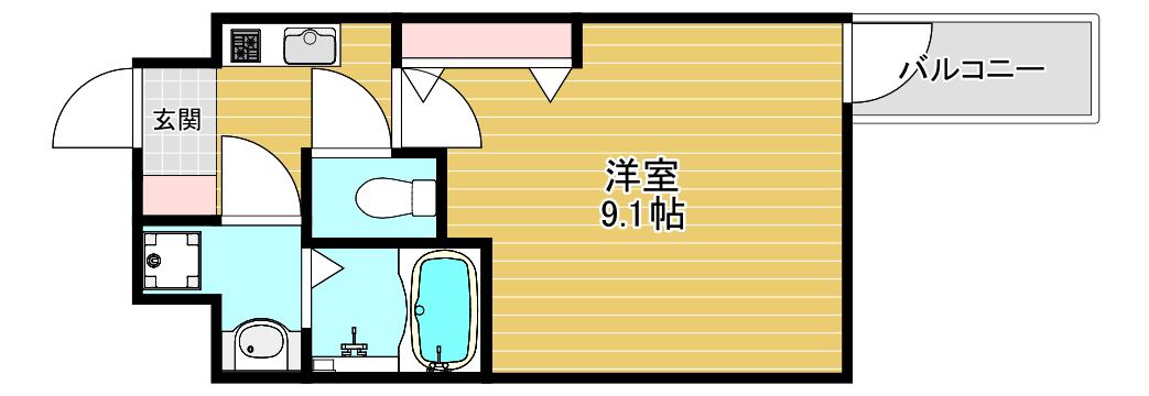 メインステージ心斎橋イースト(1K/9階)の間取り写真