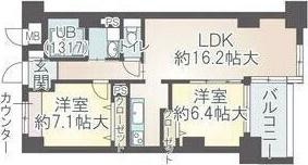 イーグルヘッド橦木(2LDK/6階)の間取り写真