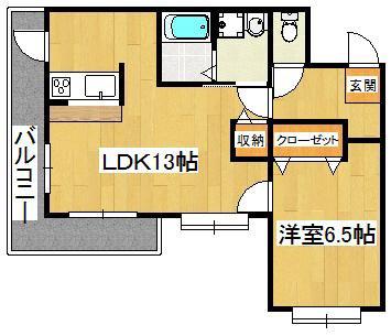 グランピリエ(1LDK/3階)の間取り写真