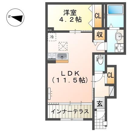 ブラン メゾンIII(1LDK/1階)の間取り写真