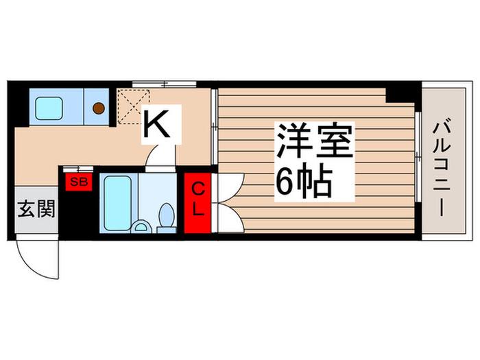 パールシティ八広(1K/3階)の間取り写真