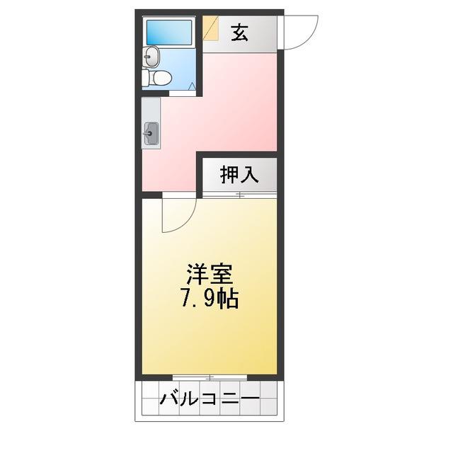 メゾンプレステージII(1DK/2階)の間取り写真