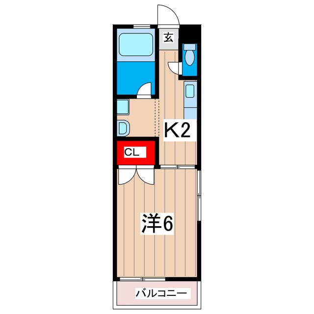 スプラウト(1K/2階)の間取り写真