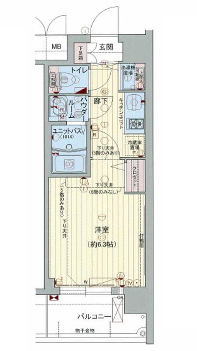 プレサンス京都五条天使突抜(1K/3階)の間取り写真