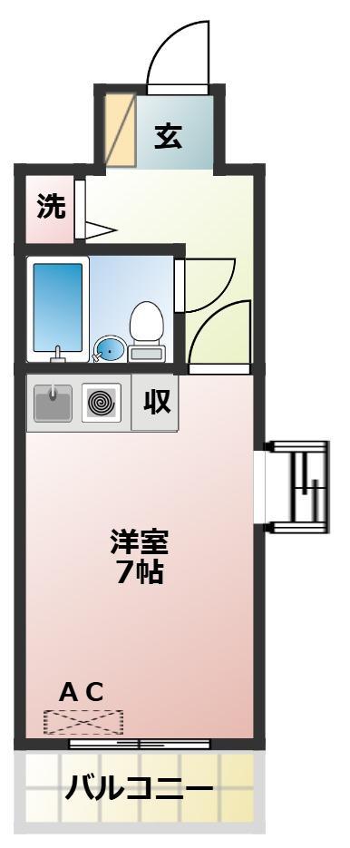 朝日プラザ松任ステーションサイド(ワンルーム/3階)の間取り写真