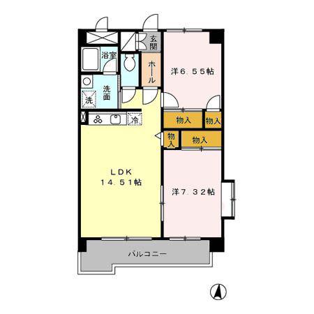 YS HOUSE II(2LDK/2階)の間取り写真