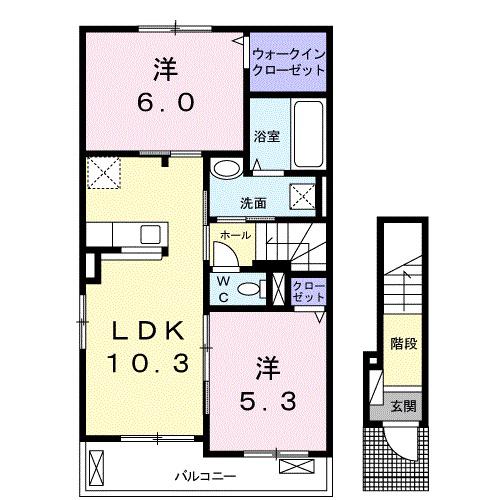 LARGO(2LDK/2階)の間取り写真