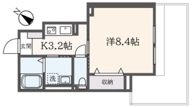 フォレストK.K(1K/1階)の間取り写真