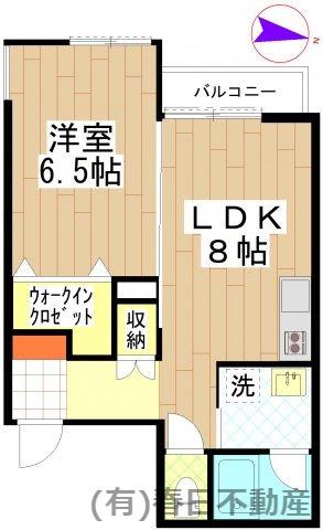 シャトームートン新船橋(1LDK/2階)の間取り写真